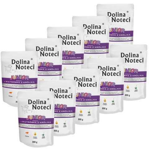 Dolina Noteci Premium JUNIOR bogata w wątróbkę z królika saszetka 10x300 g