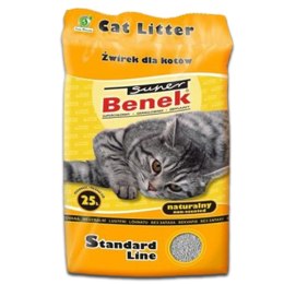 Żwirek dla kota bentonitowy Super Benek STANDARD naturalny 25l